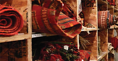 Textiles that are collected from around the
world and displayed in Fallingwater are
stored in a climate-controlled storage facility.